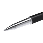 Set stylo-bille et roller en acier inoxydable avec étui et encre bleue
