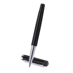 Set stylo-bille et roller en acier inoxydable avec étui et encre bleue