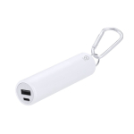 Batterie externe en aluminium recyclé rechargeable et amovible 2200mAh couleur blanc première vue
