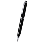 Stylo rotatif en aluminium avec étui en PU et encre bleue