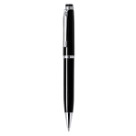 Stylo rotatif en aluminium avec étui en PU et encre bleue