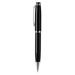 Stylo rotatif en aluminium avec étui en PU et encre bleue