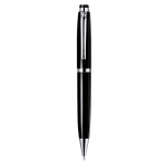 Stylo rotatif en aluminium avec étui en PU et encre bleue