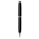 Stylo rotatif en aluminium avec étui en PU et encre bleue