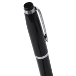 Stylo rotatif en aluminium avec étui en PU et encre bleue