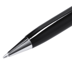 Stylo rotatif en aluminium avec étui en PU et encre bleue