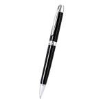 Stylo rotatif en aluminium brillant avec étui et encre bleue