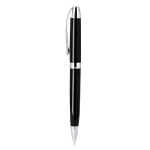 Stylo rotatif en aluminium brillant avec étui et encre bleue