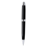 Stylo rotatif en aluminium brillant avec étui et encre bleue