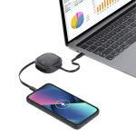 Câble chargeur USB-C rétractable matériaux recyclés jusqu’à 120cm 60W