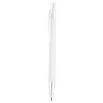 Stylo en aluminium recyclé avec détails métallisés et encre bleue couleur blanc première vue