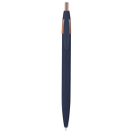 Stylo en aluminium recyclé avec détails or rose et encre bleue