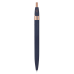 Stylo en aluminium recyclé avec détails or rose et encre bleue