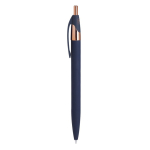 Stylo en aluminium recyclé avec détails or rose et encre bleue