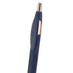Stylo en aluminium recyclé avec détails or rose et encre bleue