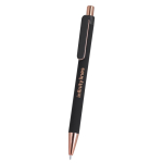 Stylo en aluminium recyclé avec détails en or rose et encre bleue