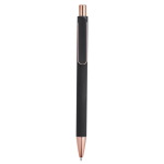 Stylo en aluminium recyclé avec détails en or rose et encre bleue