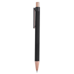 Stylo en aluminium recyclé avec détails en or rose et encre bleue