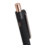 Stylo en aluminium recyclé avec détails en or rose et encre bleue