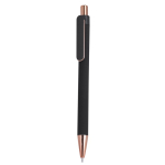 Stylo en aluminium recyclé avec détails en or rose et encre bleue