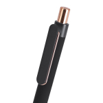 Stylo en aluminium recyclé avec détails en or rose et encre bleue