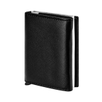 Porte-cartes et portefeuille en cuir synthétique avec protection RFID couleur noir première vue