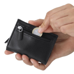 Porte-cartes et portefeuille en cuir synthétique avec protection RFID