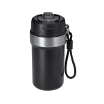 Gobelet isotherme en acier inoxydable recyclé poignée et paille 490 ml couleur noir première vue