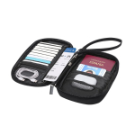 Étui organiseur de voyage en PU fermeture éclair et protection RFID
