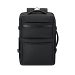 Sac à dos de voyage PU avec ouverture à 180° et multiples poches 18L couleur noir première vue