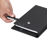 Carnet A5 en cuir synthétique avec stylo à encre bleue pages vierges
