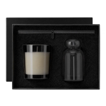 Set aromatique en verre avec diffuseur de 120 ml et bougie parfumée couleur noir première vue