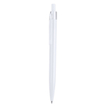 Stylo-bille rétractable en plastique clip transparent et encre bleue couleur blanc première vue