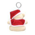 Porte-clés ours en peluche avec costume et bonnet de Noël