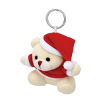 Porte-clés ours en peluche avec costume et bonnet de Noël