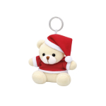 Porte-clés ours en peluche avec costume et bonnet de Noël