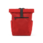 Sac à dos à fermeture enroulable en plastique recyclé pour ordinateur 15,6'' couleur rouge vue frontale