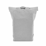 Sac à dos écologique à fermeture roulée avec base renforcée et poche frontale 16L couleur gris clair deuxième vue