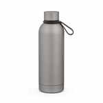Bouteille isotherme en acier inoxydable recyclé avec poignée en silicone 490ml couleur argenté deuxième vue