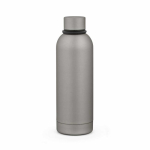 Bouteille isotherme en acier inoxydable recyclé avec poignée en silicone 490ml couleur argenté vue arrière