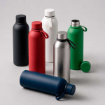 Bouteille isotherme en acier inoxydable recyclé avec poignée en silicone 490ml