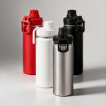 Bouteille isotherme en acier inoxydable recyclé avec double bouchon 500ml
