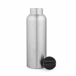 Bouteille isotherme en acier inoxydable recyclé avec poignée de transport 2L couleur argenté deuxième vue
