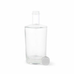 Bouteille en verre cylindrique à col étroit avec bouchon argenté 760ml couleur transparent deuxième vue