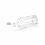 Bouteille en verre cylindrique à col étroit avec bouchon argenté 760ml couleur transparent troisième vue