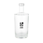 Bouteille en verre cylindrique à col étroit avec bouchon argenté 760ml vue principale