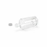 Bouteille cylindrique en verre avec bouchon argenté anti-fuite 540ml couleur transparent troisième vue