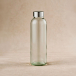 Bouteille en verre avec bouchon à vis argenté antigoutte 510 ml couleur transparent vue d'ambiance