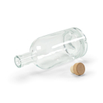 Bouteille en verre avec bouchon hermétique en bois 780ml couleur transparent vue frontale
