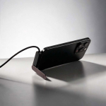 Câble de charge rapide USB-C avec support de téléphone intégré 60W couleur noir